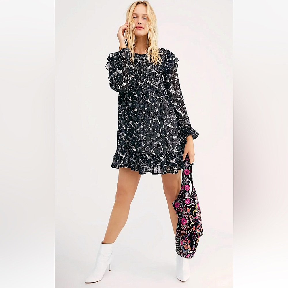 Free People These Dreams Mini Dress Black Size XS